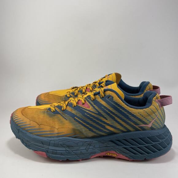 Hoka One One Speedgoat 4 Trail Running Womens Size 8 Orange Saffron Athletic - Picture 3 of 11